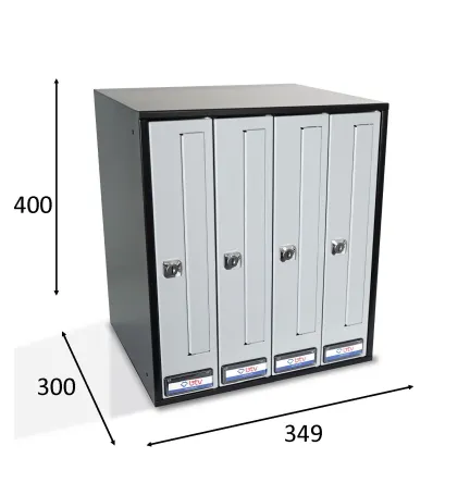 BUZON PRISMA FRONTAL G4 CUERPO NEGRO PUERTA INOXIDABLE SATINADO 400 x 349 x 300